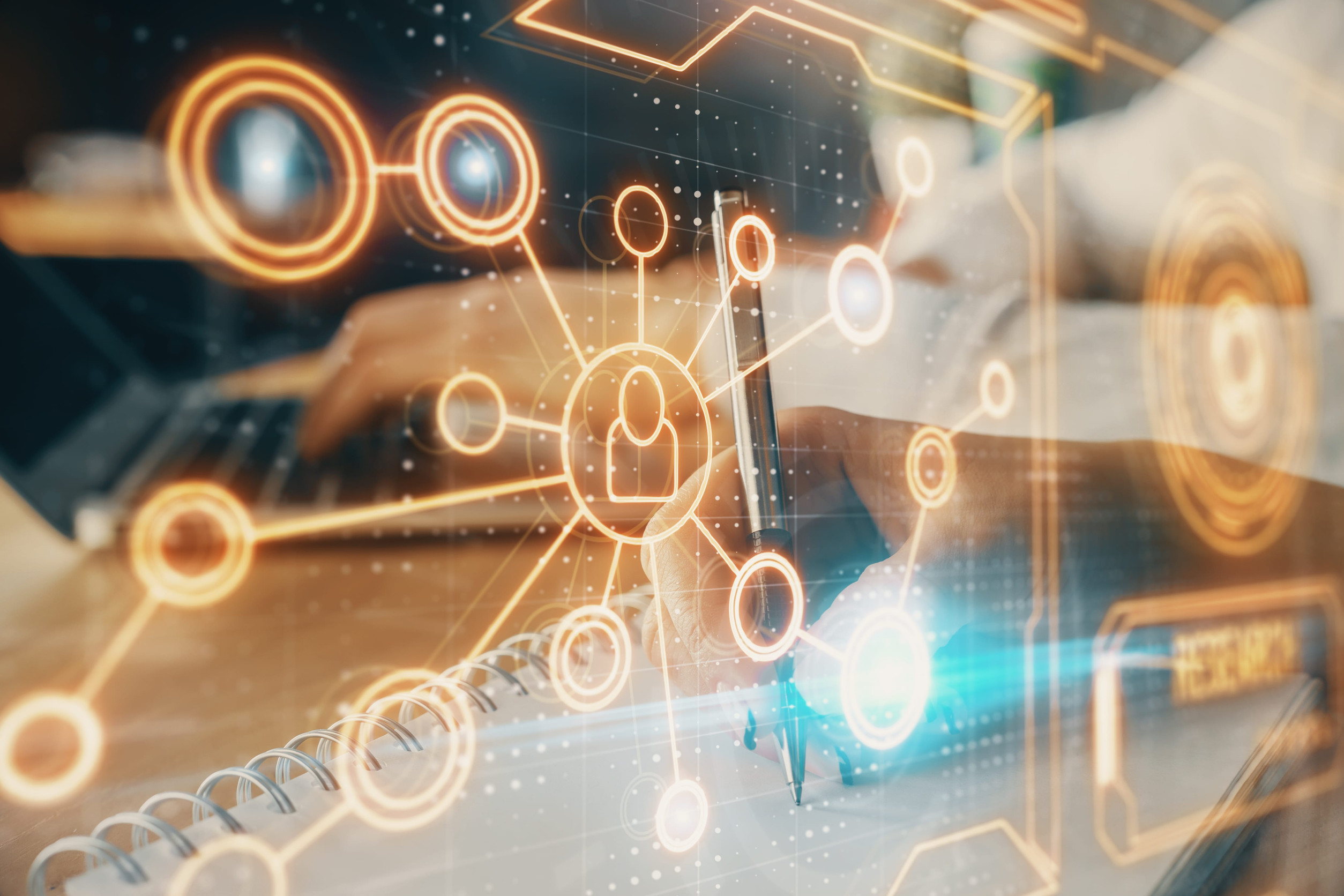 Foto van digitale weergave van sociale netwerken